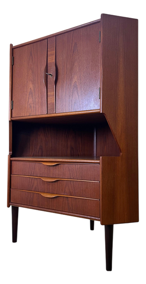 Danish Teak Corner Cabinet with Minibar