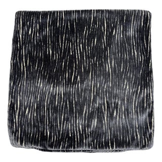 Handmade Charcoal Black Cut Velvet Throw Pillow Cover 22x22 Textured Abstract For Sale