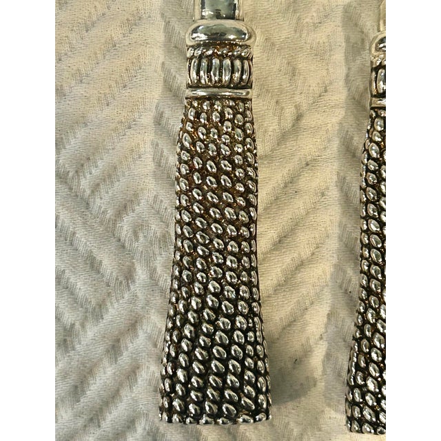 Vintage Silea French Style Silver Plate Tassel Charcuterie & Cocktail Forks – Set of 4 For Sale In New Orleans - Image 6 of 8
