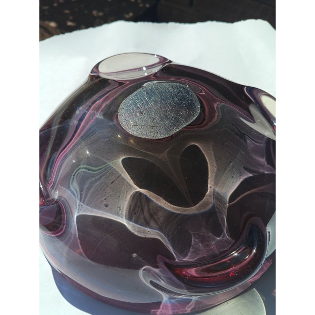 Late 20th Century Murano Attributed Sommerso Glass Catchall – Amethyst, Blue, Black For Sale - Image 9 of 12