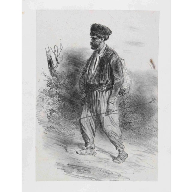 Denis Auguste Marie Raffet, Paysan Tartan, Original Lithograph, 19th-Century For Sale - Image 3 of 3