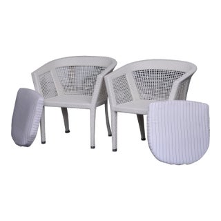 2 Fendi White Outdoor Chairs – Modern Luxury Seating For Sale