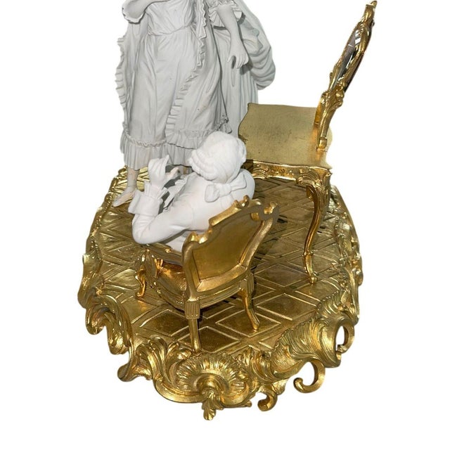 19th Century Sèvres Biscuit Porcelain & Gilt Bronze Figural Group For Sale - Image 9 of 10