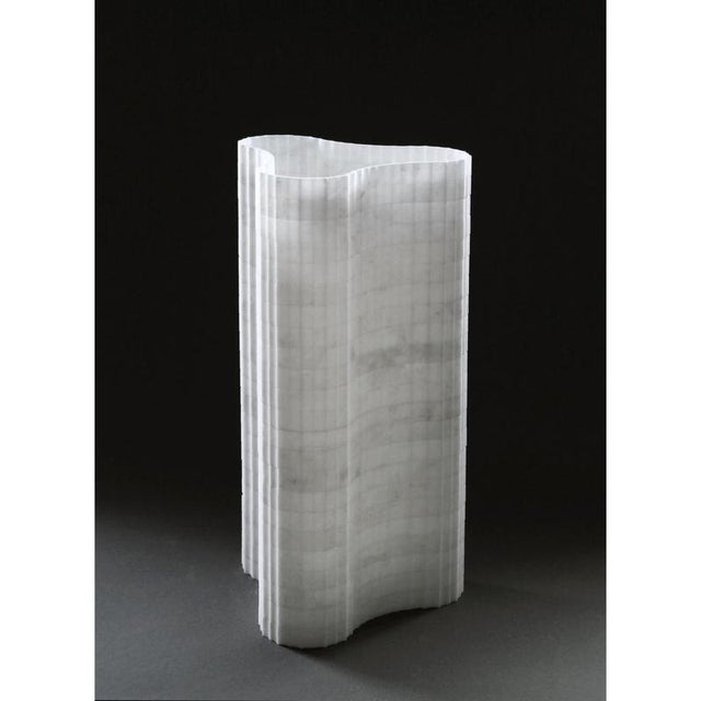White Stripes A5 Decorative Table Lamp in Afyon White Marble by Bufalini Marmi For Sale - Image 8 of 13