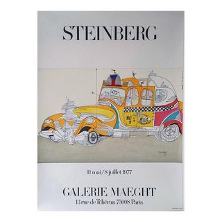 1977 Saul Steinberg - Taxi Galerie Maeght Poster For Sale