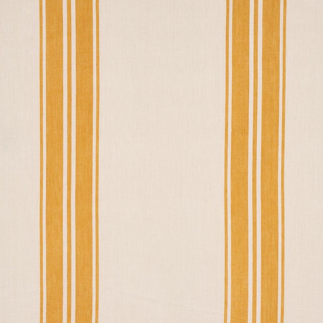 Schumacher Sample - Schumacher x Mark D. Sikes Brentwood Stripe Fabric in Yellow For Sale - Image 4 of 4