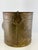 Vintage Patinated Brass Planter With Shell Medallion & Ring Handles For Sale - Image 9 of 10
