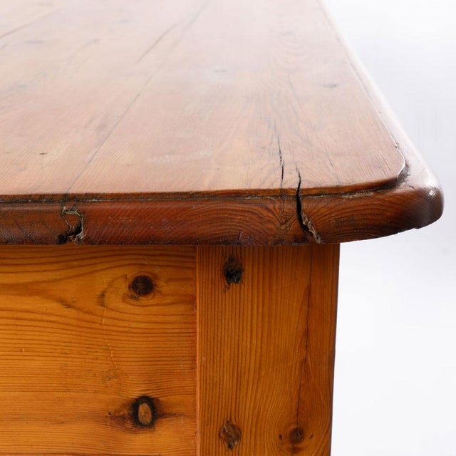 Late 19th Century English Scrubbed Pine One Drawer Farmhouse Kitchen Table For Sale - Image 13 of 13