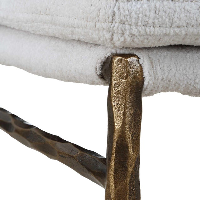 Gold Ascend Textured White Dining Chair For Sale - Image 8 of 9