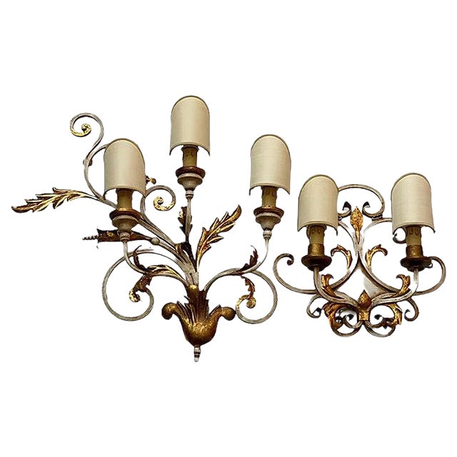 Large Vintage Sconces, Set of 2 For Sale