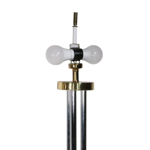 Late 20th Century Late 20th Century Hollywood Regency Chrome and Brass Table Lamps - a Pair For Sale - Image 5 of 12