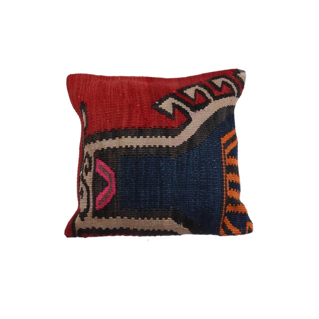 Turkish Handmade Kilim Pillow Cover For Sale - Image 4 of 4
