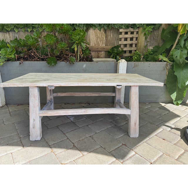 Antique Elm Wood Coffee Table For Sale In San Francisco - Image 6 of 15