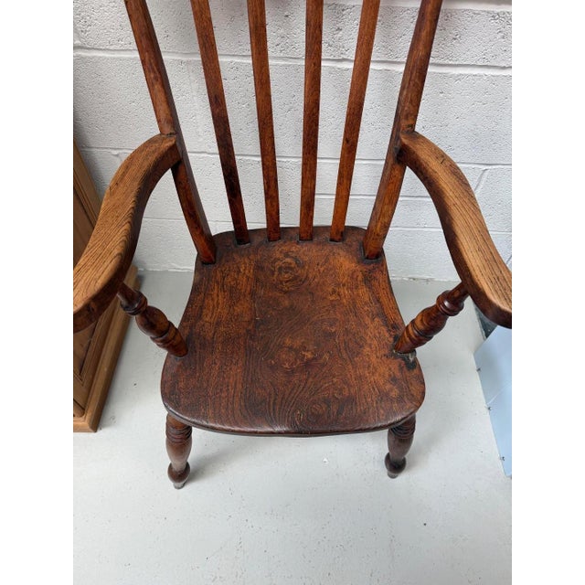 Windsor Chair in Elm For Sale - Image 3 of 11