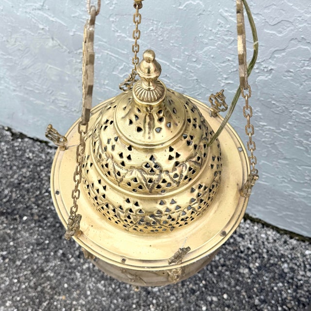 Mid 20th Century Vintage Middle Eastern Style Pendant Lamp For Sale - Image 5 of 7
