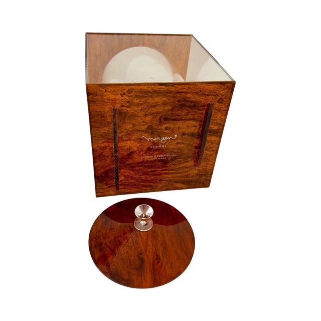 Mid Century Modern Tortoise Shell Effect Lucite Squared Ice Bucket For Sale - Image 4 of 7