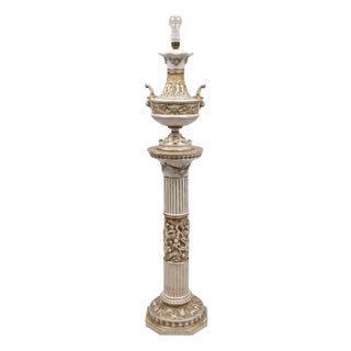Vintage Italian Ceramic Column Lamp from Capodimonte, 1970 For Sale