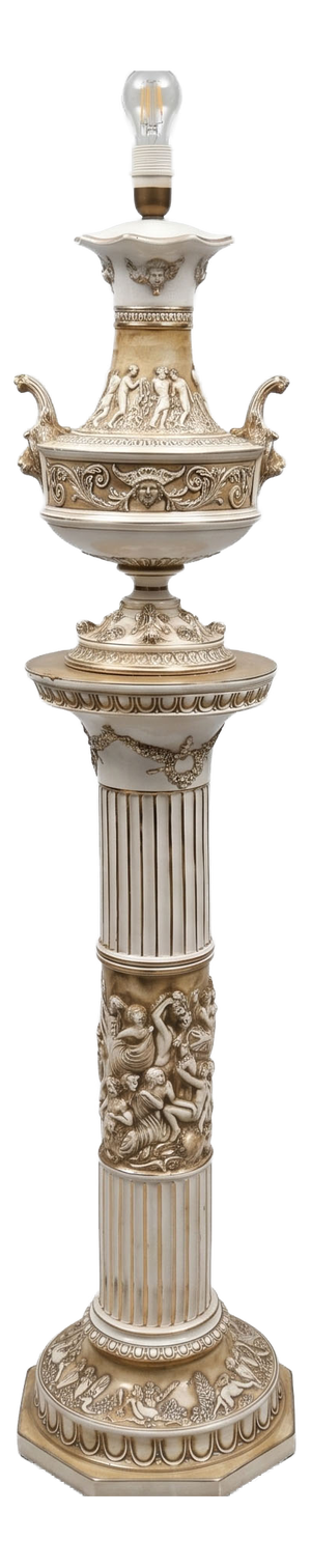 Vintage Italian Ceramic Column Lamp from Capodimonte, 1970