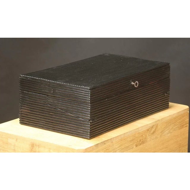 1920s Black Writing Desk with Key For Sale - Image 5 of 9