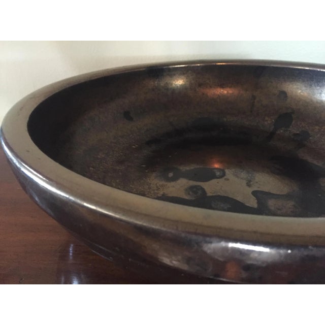 Gainey Ceramics Metallic Glaze Center Bowl For Sale In Los Angeles - Image 6 of 11