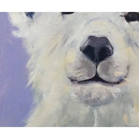 Quiet Places & Wildlife — Polar Bear Original oil painting by L. Haas, 12 x 12 in unframed gessoed masonite panel, signed....