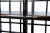This 3-shelf, 5-drawer display cabinet is finished with an antiqued black paint with exposed wood details, inset side...