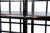 This three shelf, five drawer display cabinet is finished with an antiqued black paint with exposed wood details, inset...
