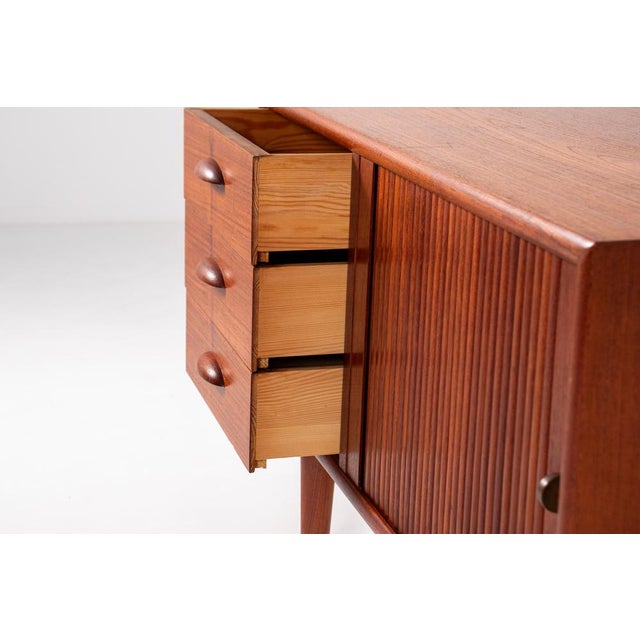 Danish Teak Sideboard with Tambour Door, 1960s For Sale - Image 12 of 13