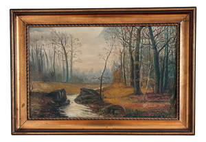 Forest Landscape, 1910, Oil Painting, Framed