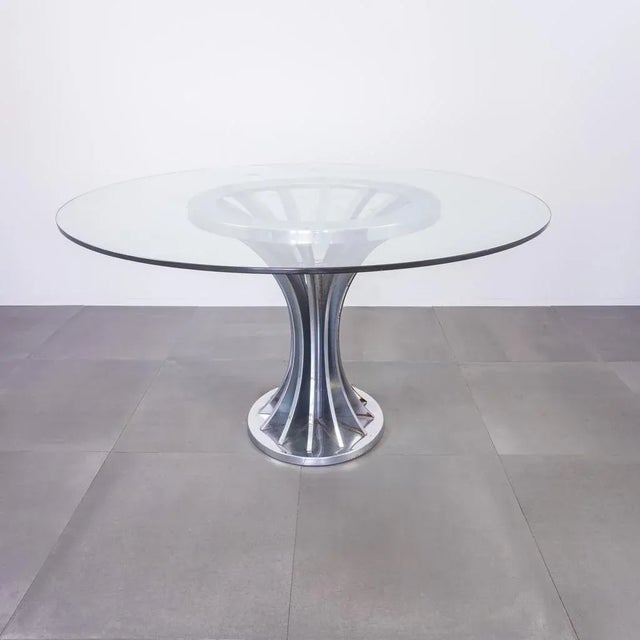 Metal Vintage Glass & Chrome Dining Table, 1970s For Sale - Image 7 of 7