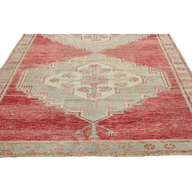 Vintage Red Turkish Oushak Rug Runner - 03'08 X 10'02 For Sale - Image 4 of 9