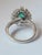 Set in 18k Gold, Natural Zambian Emerald & Rose Cut Diamond Engagement Ring, Size 6 For Sale - Image 4 of 6