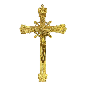 Antique French Gilt Bronze Altar Crucifix