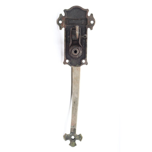 Vintage Arts & Crafts 10.25 In. Nickeled Bronze Door Pull Handle For Sale - Image 6 of 7