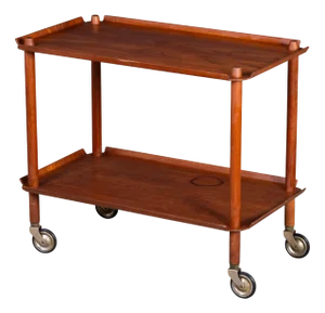 Teak Serving Bar Cart by Poul Hundevad, 1960s