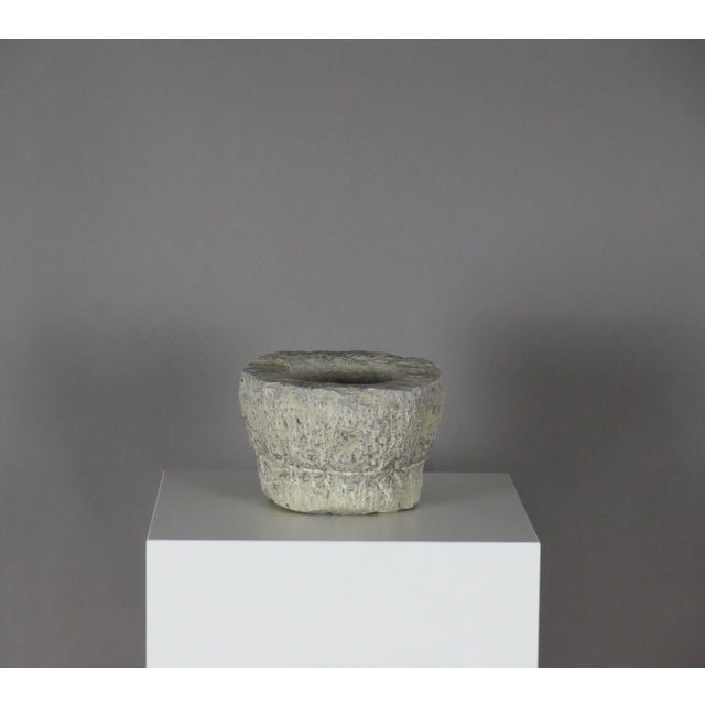 Stone Antique Early 20th Century French Hand-Carved Stone Vessel For Sale - Image 7 of 7