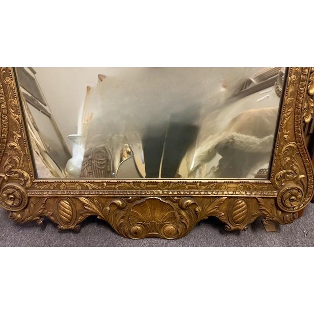 Mid 20th Century Mid-Century Georgian Style Giltwood Wall Mirror W/ Shell Crest Att. To LaBarge For Sale - Image 5 of 7