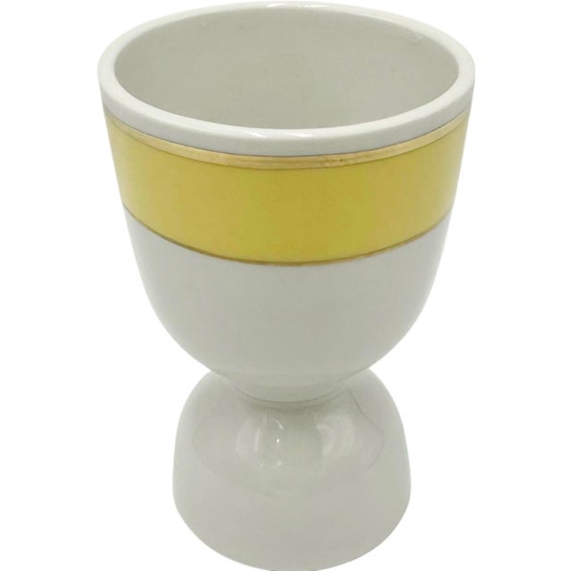 Ceramic Vintage the Carlyle Hotel Nyc Egg Cup Yellow New York City For Sale - Image 7 of 12