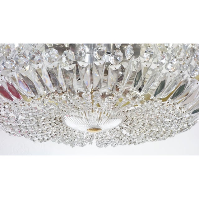 Brass and Crystal Ceiling Lamp from Palwa, 1950s For Sale - Image 6 of 14