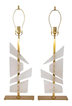 "Splinter" Rock Crystal Shard Lamps by Spark Interior - a Pair