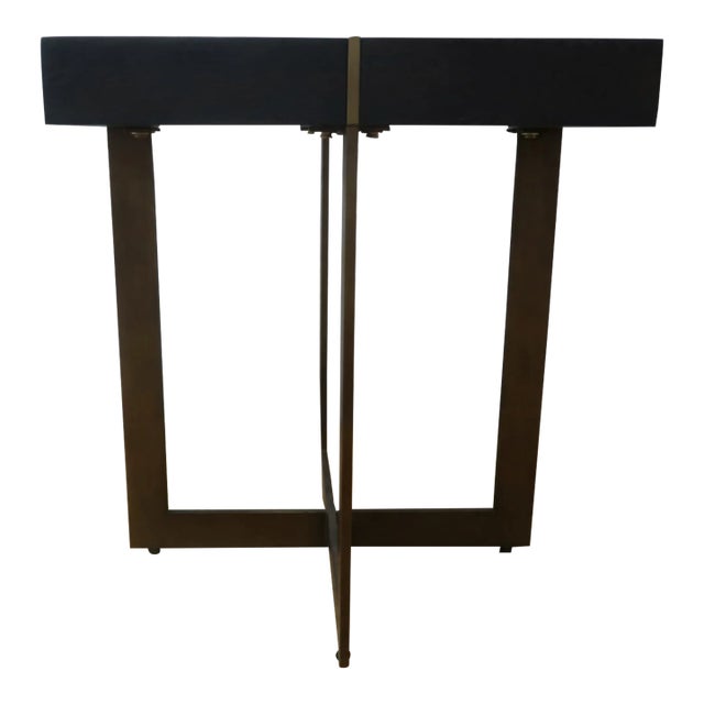 Wood&Brass Side Table For Sale