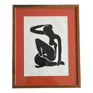 Vintage Henri Matisse Black and White Cut-Outs Print, Framed For Sale
