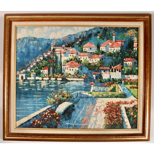 Mid Century Mediterranean Seascape Original Oil Painting For Sale - Image 13 of 13