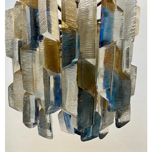 Very rare Ice glass chandelier by J.T. Kalmar, Austria, 1960s. 3 pieces available. Each chandelier consists of 18 solid,...