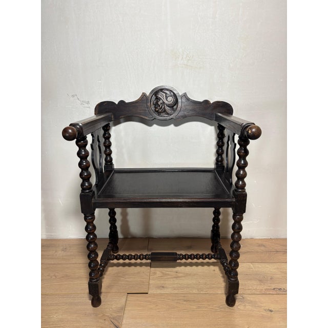 Pair of Spanish Barley Twist Armchairs, Baroque Revival, Early 20th Century For Sale - Image 13 of 13