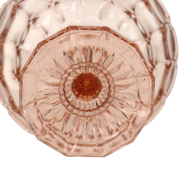 Art Deco Pink Rosaline Pressed Glass Fruit Bowl, 1930s For Sale - Image 12 of 16