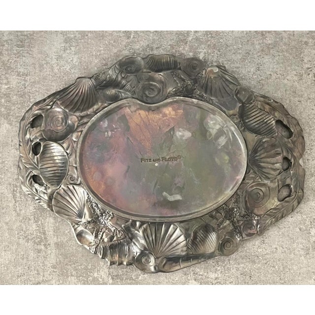 Silver 1980s Fitz and Floyd Seaside Serving Platter For Sale - Image 8 of 9