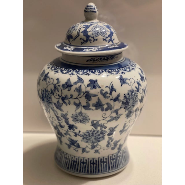 Chinese Late 20th Century Chinese Blue & White Porcelain Ginger Jar, Stamped For Sale - Image 3 of 8