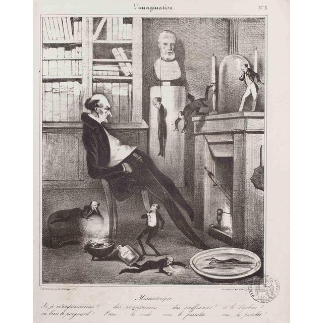 Very good proof belonging to the Charivari Edition. Scattered foxing, otherwise good condition. Customs stamp, penetrating...