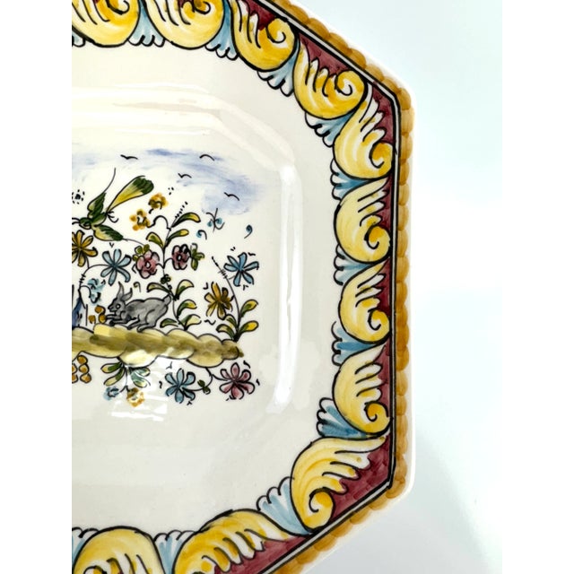1960s Mid Century Arte Cerâmica Gimboa Hand Painted Portugal Platter For Sale - Image 4 of 12